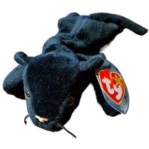 Vtg 95 Ty Velvet Black Panther PVC 1st Edition Rare See Tags.